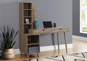 Monarch Computer Desk with Attached Bookcase 